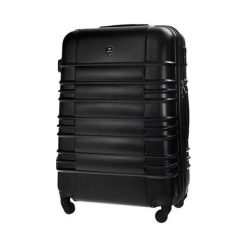 Mała walizka kabinowa ABS 55x37x24cm STL838 czarna - S \ Czarny. Czarne walizki Solier, bez wzorów, z gumy. Za 119,00 zł.