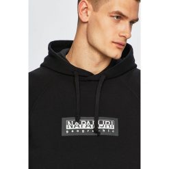 Napapijri - Bluza. Czarne bluzy męskie Napapijri, s, z nadrukiem, z elastanu, z kapturem, bez rękawów, z kapturem. W wyprzedaży za 239,90 zł.