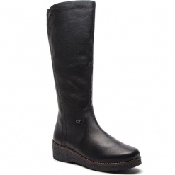 Kozaki RIEKER - Y4681-00 Schwarz. Czarne buty zimowe damskie Rieker, ze skóry, na obcasie. Za 399,00 zł.