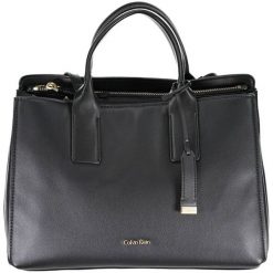 Torebka w kolorze czarnym - (S)36 x (W)24 x (G)13 cm. Czarne torebki klasyczne damskie Calvin Klein, w paski, ze skóry, na ramię, bez dodatków. W wyprzedaży za 619,95 zł.