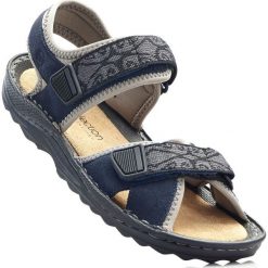 Sandały trekkingowe ze skóry bonprix ciemnoniebieski. Niebieskie buty trekkingowe damskie bonprix. Za 149,99 zł.