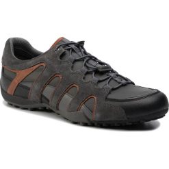 Półbuty GEOX - U Snake A U8407A 022ME C9A7L Anthracite/Dk Orange. Szare półbuty męskie Geox, na co dzień, bez wzorów, z zamszu, bez zapięcia. W wyprzedaży za 299,00 zł.