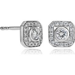 Kolczyki damskie: RABAT Kolczyki Białe Złoto – złoto białe 585, Brylant 0,26ct
