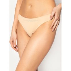 Stringi Emporio Armani Underwear 162468 0P284 08250. Brązowe stringi damskie Emporio Armani Underwear, s, bez wzorów, z elastanu. W wyprzedaży za 119,00 zł.