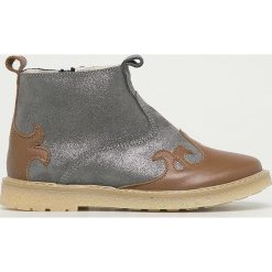Mrugała - Buty skórzane dziecięce. Szare botki dziewczęce Mrugała, na zamek. Za 249,90 zł.