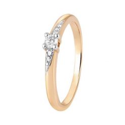 Wspaniały Złoty Pierścionek - złoto 585, Brylant 0,10ct,diament 0,03ct. Żółte pierścionki damskie W.KRUK, z brylantem, złote. Za 2590,00 zł.