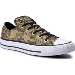 Trampki CONVERSE - Ctas Ox 559838C Khaki/Black/Gold. Żółte półbuty damskie Converse, bez wzorów, z gumy, bez obcasa, na płaskiej podeszwie, bez zapięcia. W wyprzedaży za 209,00 zł.