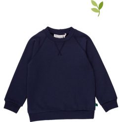 Bluza w kolorze granatowym. Niebieskie bluzy niemowlęce Fred's World by GREEN COTTON, bez wzorów, z bawełny, bez rękawów, bez kaptura. W wyprzedaży za 95,95 zł.