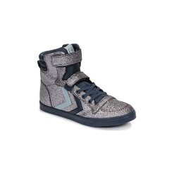 Buty Dziecko Hummel SLIMMER STADIL GLITTER JR. Niebieskie trampki dziewczęce Hummel, bez wzorów, bez zapięcia. Za 309,00 zł.