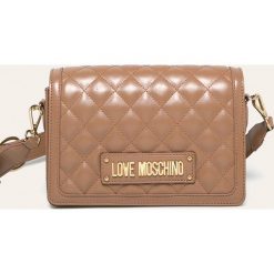 Love Moschino - Torebka. Listonoszki damskie Love Moschino, w paski, ze skóry ekologicznej, małe, pikowane, bez dodatków. W wyprzedaży za 499,90 zł.