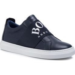 Sneakersy BOSS - J29227 D Navy 849. Niebieskie trampki chłopięce Boss, bez wzorów, ze skóry, bez zapięcia. Za 539,00 zł.