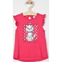 Blukids - Top dziecięcy 74-98 cm. Różowe bluzki dziewczęce bawełniane marki Blukids, z nadrukiem, z okrągłym kołnierzem. Za 39,90 zł.