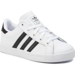 Buty adidas - Coast Star C EE7485 Ftwwht/Cblack/Ftwwht. Białe półbuty dziewczęce Adidas, na sznurówki. W wyprzedaży za 149,00 zł.