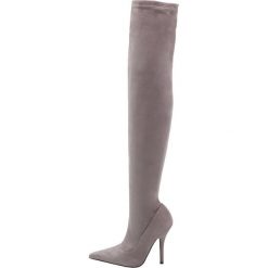 Public Desire REFUGE Kozaki na obcasie grey. Szare bez kategorii marki Public Desire, z materiału, na obcasie. W wyprzedaży za 224,10 zł.