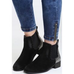 Czarne Botki Tear Apart. Czarne botki damskie saszki marki Born2be, z materiału. Za 129,99 zł.