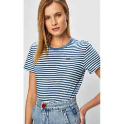 Levi's - Top. Niebieskie topy damskie Levi's®, s, bez wzorów, z bawełny, z okrągłym kołnierzem. Za 99,90 zł.