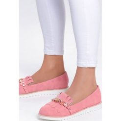 Różowe Mokasyny Ask Me. Różowe mokasyny damskie Renee, ze skóry, na płaskiej podeszwie. Za 49,99 zł.