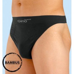 Stringi męskie Bamboo czarne. Czarne slipy męskie GINO, m, bez wzorów. Za 31,99 zł.