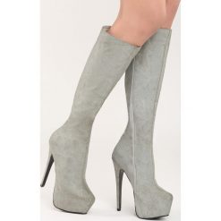 Buty zimowe damskie: Szare Kozaki Hornbeam