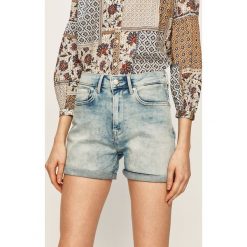 Pepe Jeans - Szorty Mary. Niebieskie szorty damskie Pepe Jeans, bez wzorów, z elastanu, casualowe, z podwyższonym stanem. Za 259,90 zł.
