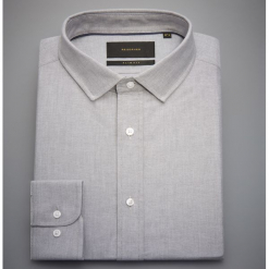 Bawełniana koszula slim fit - Jasny szar. Szare koszule męskie slim marki Reserved, s, z bawełny. Za 119,99 zł.
