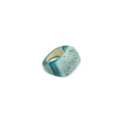 InspiRING Druza Agatu Morska rozmiar 12. Niebieskie pierścionki damskie Brazi druse jewelry, z agatem. Za 270,00 zł.