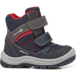 Geox buty zimowe chłopięce Trivor 22 szary/niebieski. Szare buty chłopięce zimowe Geox, z gumy, bez zapięcia. Za 279,00 zł.