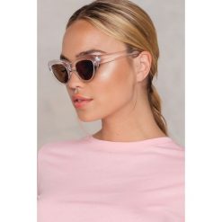 Okulary przeciwsłoneczne damskie: NA-KD Accessories Okulary przeciwsłoneczne kocie oczy – White,Silver