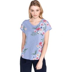Tom Tailor Koszulka Niebieski. Niebieskie koszulki damskie Tom Tailor, l, z haftami, z bawełny, bez kołnierzyka, z krótkim rękawem. Za 128,95 zł.