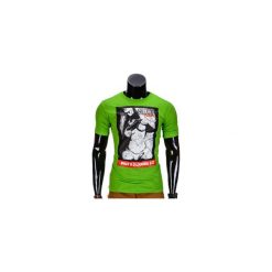 T-shirty męskie: T-SHIRT MĘSKI Z NADRUKIEM S838 – ZIELONY