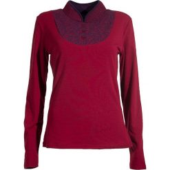 Koszulka w kolorze bordowym. Czerwone koszulki damskie Coline, l, bez wzorów, z bawełny, ze stójką, z długim rękawem. W wyprzedaży za 64,95 zł.