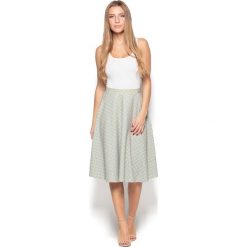 Szeroka Spódnica Midi z Wzorem. Zielone spódniczki damskie Molly.pl, do pracy, m, bez wzorów, eleganckie, midi, rozkloszowane. Za 129,90 zł.