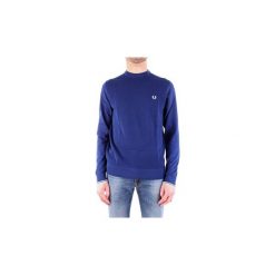 Swetry Fred Perry K5516. Niebieskie swetry męskie Fred Perry, s, bez wzorów, bez kołnierzyka, bez kaptura. Za 694,95 zł.