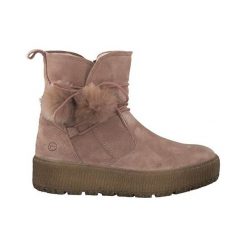 Tamaris Buty różowy female różowy 36. Różowe botki damskie Tamaris, z wełny, bez obcasa, na sznurówki. Za 369,00 zł.