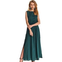 Sukienka damska gładka. Zielone sukienki damskie Top Secret, s, bez wzorów, eleganckie, bez kołnierzyka, z długim rękawem, długie, maxi. Za 109,99 zł.