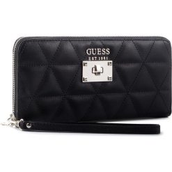 Duży Portfel Damski GUESS - Laiken (VG) Slg SWVG74 07460 BLA. Czarne portfele damskie Guess, z aplikacjami, ze skóry ekologicznej. Za 279,00 zł.