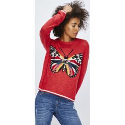 Pepe Jeans - Sweter Azu. Różowe swetry klasyczne damskie Pepe Jeans, l, z bawełny, z okrągłym kołnierzem. Za 319,90 zł.