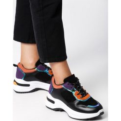 Czarno-Pomarańczowe Sneakersy Corn Lily. Czarne buty sportowe damskie Born2be, bez wzorów, sportowe. Za 99,99 zł.