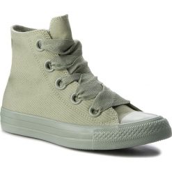 Trampki CONVERSE - Ctas Big Eyelets Hi 559922C Dark Stucco/Dark Stucco. Zielone półbuty damskie Converse, bez wzorów, z gumy, bez zapięcia. W wyprzedaży za 229,00 zł.