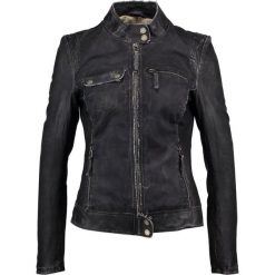 Bomberki damskie: Freaky Nation KISS ME Kurtka skórzana denim blue