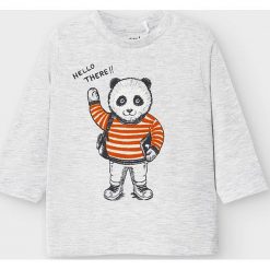 Mayoral - Longsleeve dziecięcy 68-98 cm. Szare t-shirty chłopięce Mayoral, z nadrukiem, z bawełny, z długim rękawem. Za 57,90 zł.