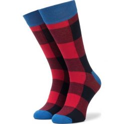 Skarpety Wysokie Unisex HAPPY SOCKS - GIH01-4000 Czerwony Kolorowy. Czerwone skarpetki damskie Happy Socks, bez wzorów, z elastanu. Za 39,90 zł.