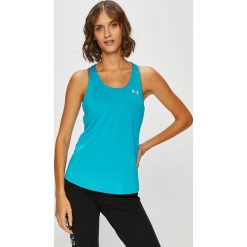 Under Armour - Top. Niebieskie topy damskie marki Under Armour, s, z elastanu, z okrągłym kołnierzem. W wyprzedaży za 99,90 zł.