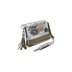 Saszetka nerka BANANOWIEC khaki. Zielone nerki damskie Vada, w paski, z poliesteru, małe, z haftem. Za 95,20 zł.