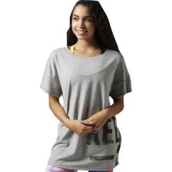 KOSZULKA REEBOK DANCE TIGHT B45986. Szare koszulki damskie marki Reebok, bez wzorów, bez kołnierzyka. Za 119,00 zł.