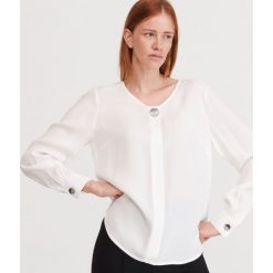 Gładka bluzka - Biały. Białe bluzki damskie Reserved, s, bez wzorów, bez kołnierzyka, bez rękawów. Za 49,99 zł.