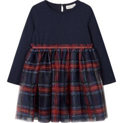 Sukienka "Rubia" w kolorze granatowym. Niebieskie sukienki niemowlęce w kratkę, z bawełny, midi, rozkloszowane. W wyprzedaży za 69,95 zł.