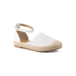 DeeZee WSS20010-5 Biały. Białe espadryle damskie DeeZee, bez wzorów, z materiału, bez obcasa. Za 79,99 zł.