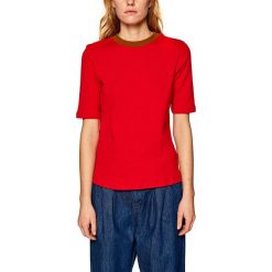 Koszulka w kolorze czerwonym. Czerwone koszulki damskie Esprit Woman, xs, bez wzorów, z bawełny, z okrągłym kołnierzem, bez rękawów. W wyprzedaży za 42,95 zł.