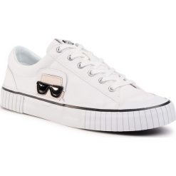 Trampki KARL LAGERFELD - KL50120 White Canvas. Białe półbuty męskie KARL LAGERFELD, na co dzień, bez wzorów, z gumy, eleganckie, bez zapięcia. W wyprzedaży za 429,00 zł.
